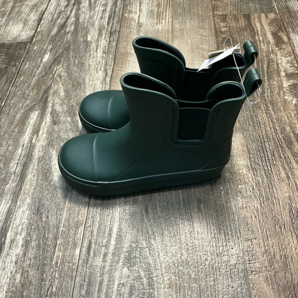 Kids Waterproof Chelsea Rain Boots in Dark Green Size 9/10 - Picture 8 of 16